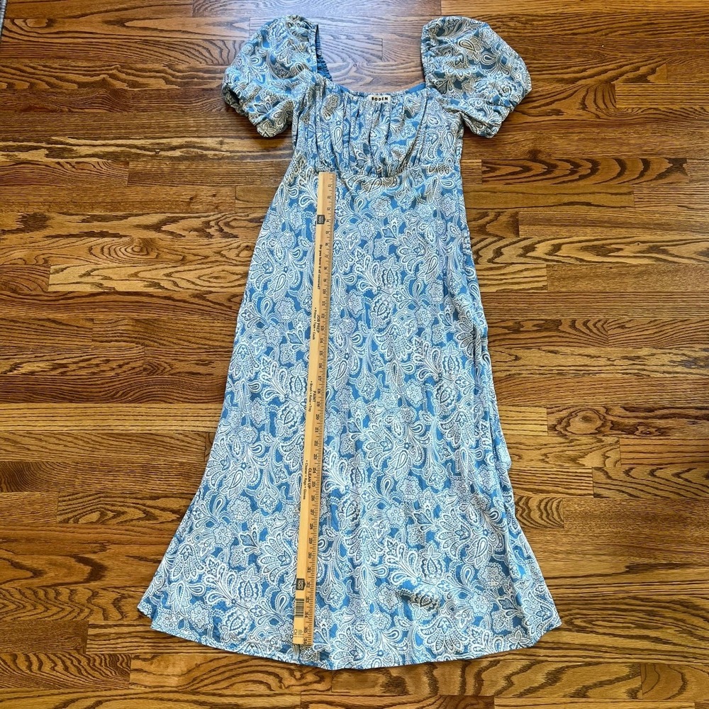 Boden Blue Paisley Puff Sleeve Smocked Midi Dress Womens Excellent Size 8R - Picture 5 of 10